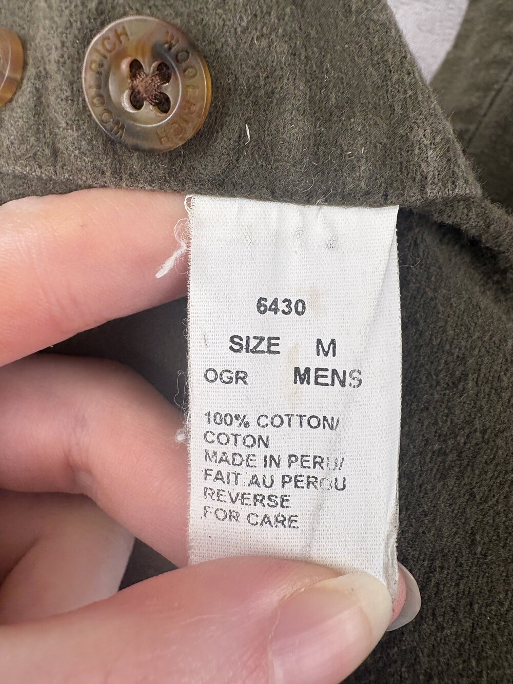Woolrich Men's Olive Button-Down Shirt M - Picture 5 of 11